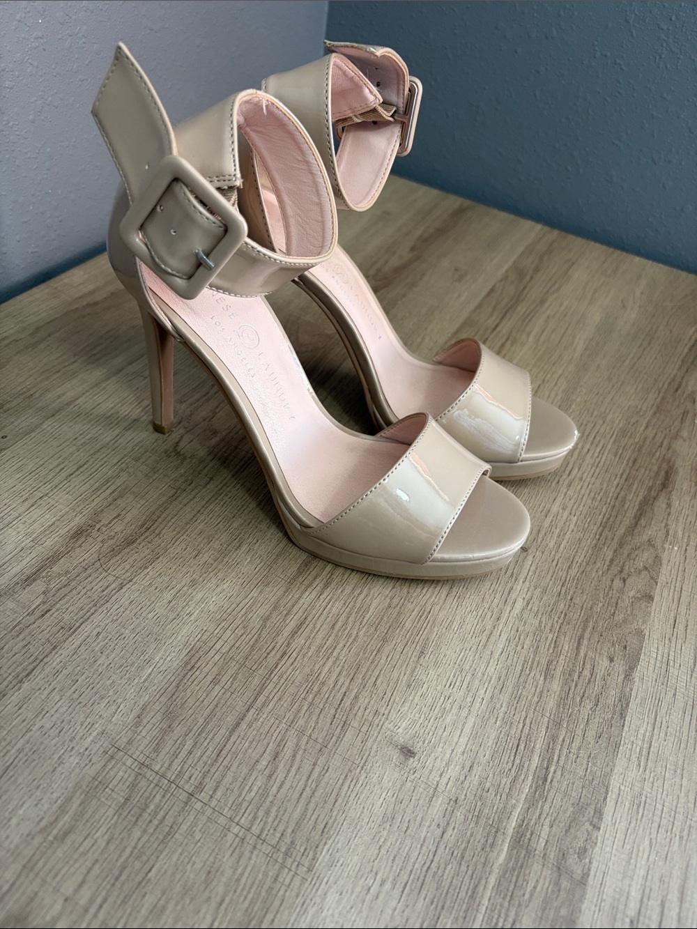 Nude Ankle Strap heels
